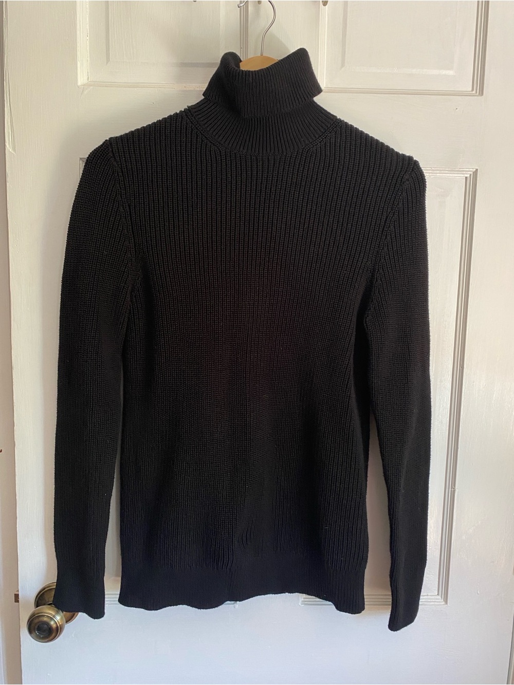 Black knit turtleneck sweater